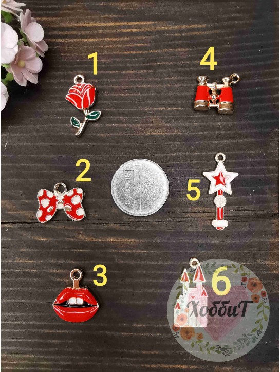 Подвеска металл "Ассорти №2" (красный)